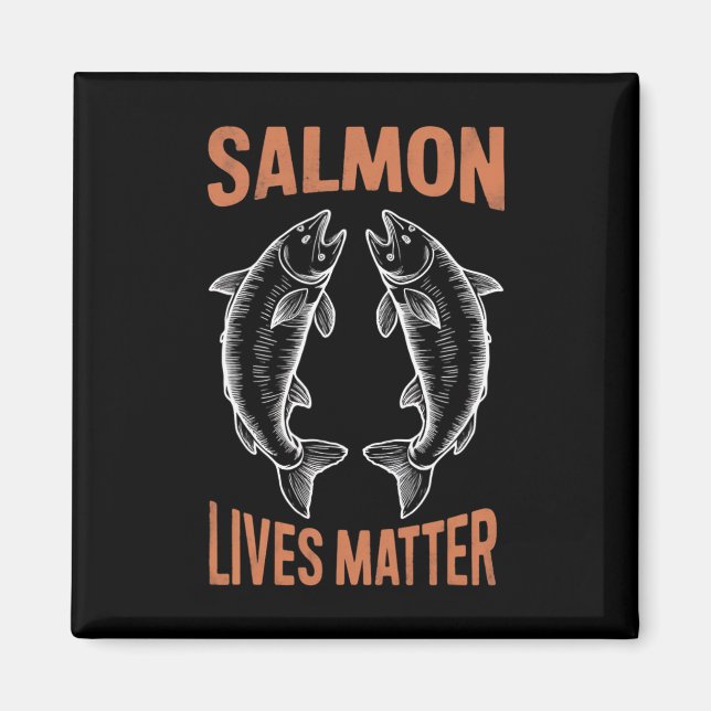 Fly Fishing Fish Fisherman Salmon Lives Problem By Magnet (Front)