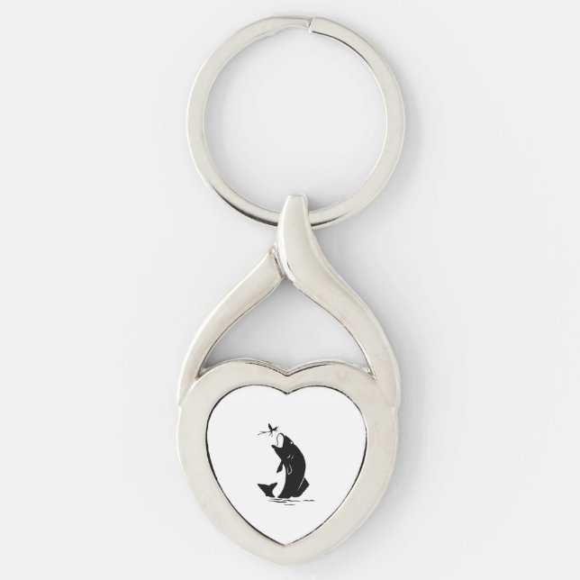 Fly Fishing Fish Jump Larvea Hook Fisherman Gift Key Ring (Front)