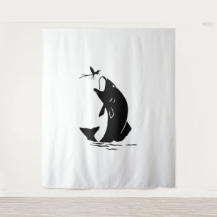 Fly Fishing Fish Jump Larvea Hook Fisherman Gift Tapestry