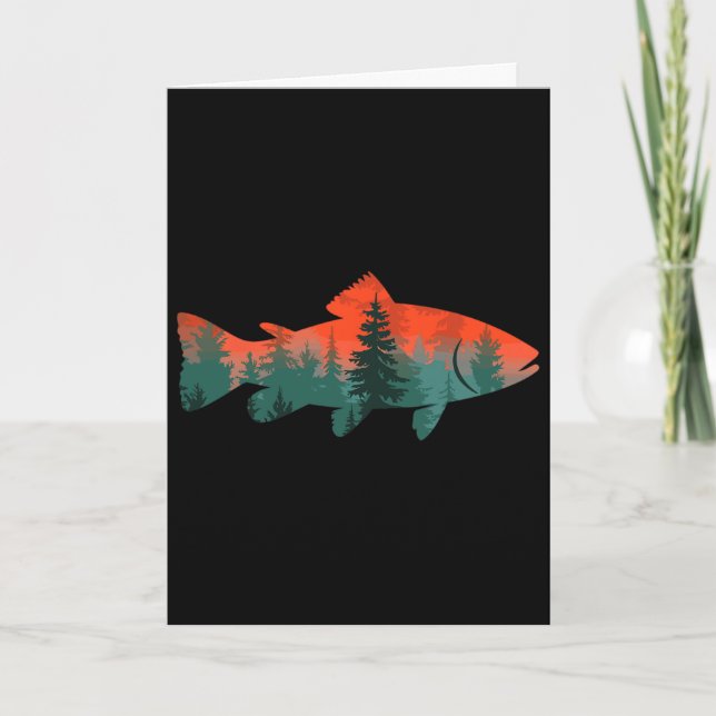 Fly Fishing Fisherman Nature  Card (Front)