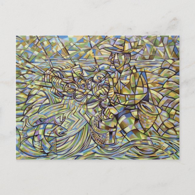 Fly Fishing Fisherman Postcard (Front)