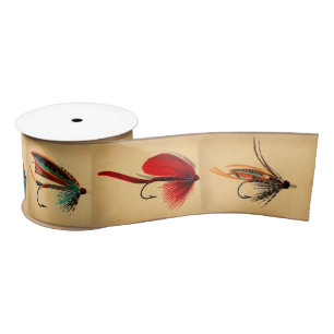 Fly Fishing Flies Ribbon Satin Ribbon