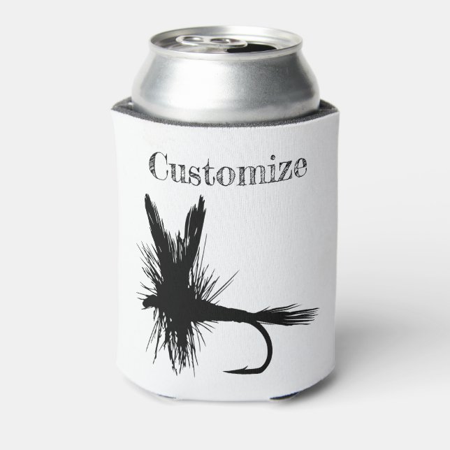 Fly Fishing Fly Thunder_Cove Can Cooler (Can Back)