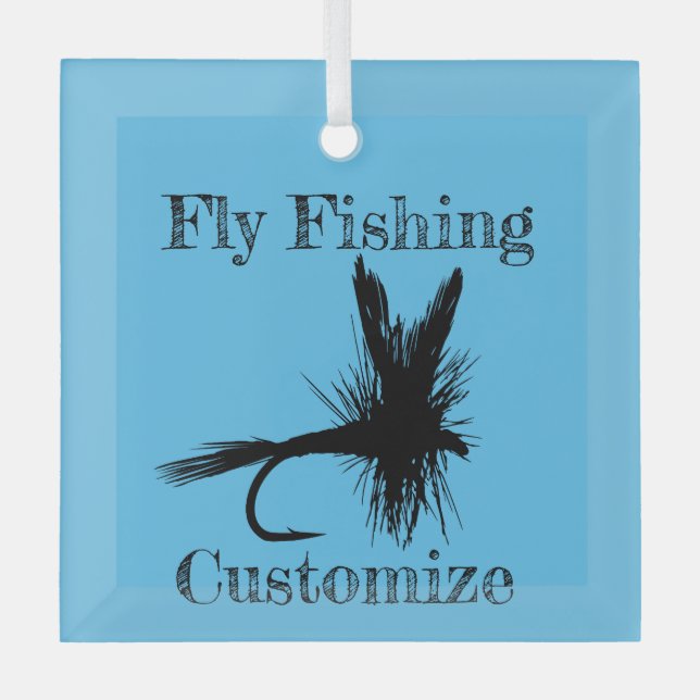 Fly Fishing Fly Thunder_Cove Glass Tree Decoration (Front)