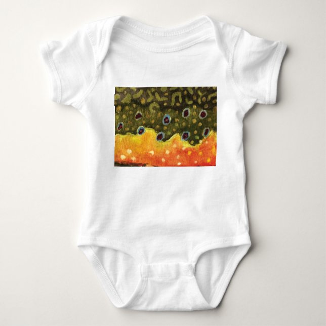 Fly Fishing for the Brook Trout Baby Bodysuit (Front)