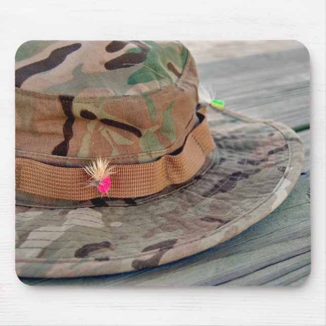 Fly Fishing Hat Mouse Pad (Front)