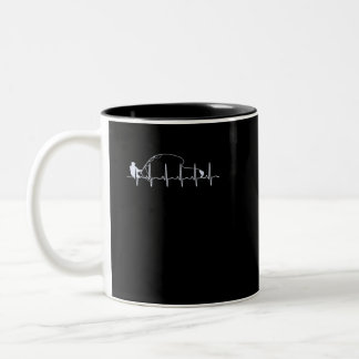 Fly Fishing Heartbeat Ekg Trout Pulseline Fishing Two-Tone Coffee Mug