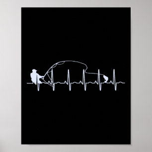 Fly Fishing Heartbeat Fish Trout Fishing  Poster