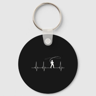 Fly Fishing Heartbeat Key Ring