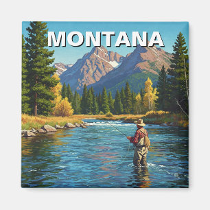Fly Fishing in Montana Yellowstone river Magnet