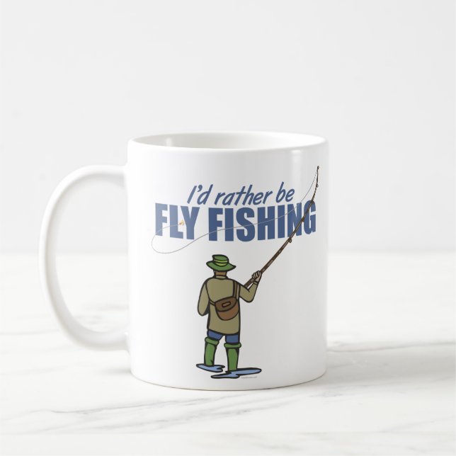 Fly Fishing in Waders Coffee Mug (Left)