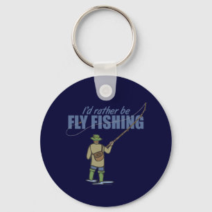 Fly Fishing in Waders Key Ring