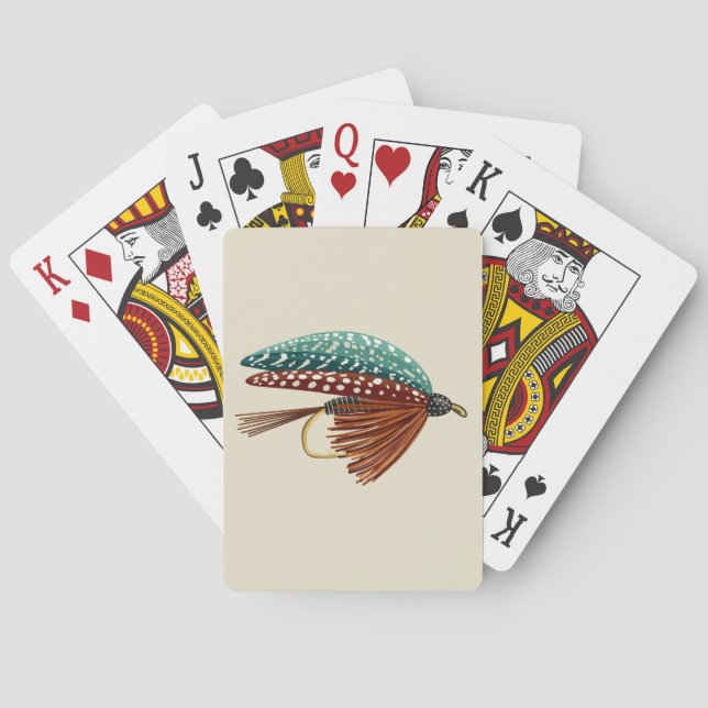 Fly Fishing Lure Art Fisherman Playing Cards (Back)