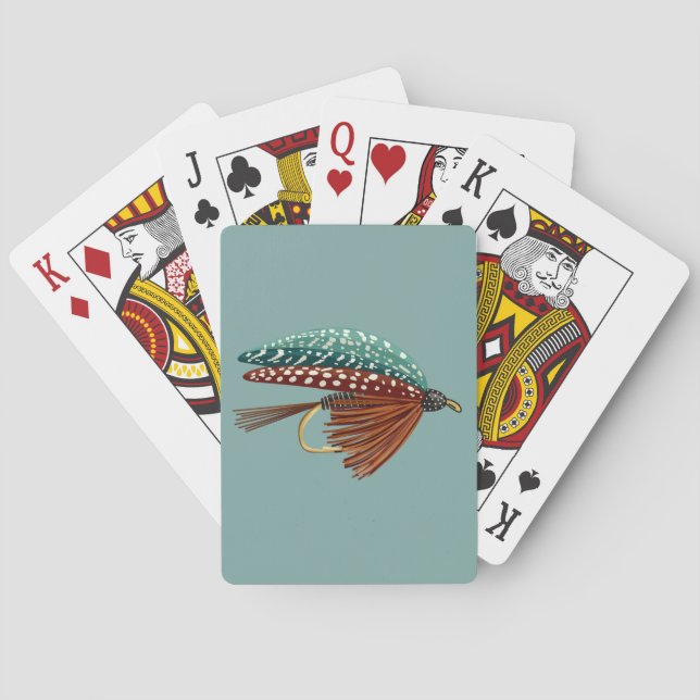 Fly Fishing Lure Art Fisherman Playing Cards (Back)