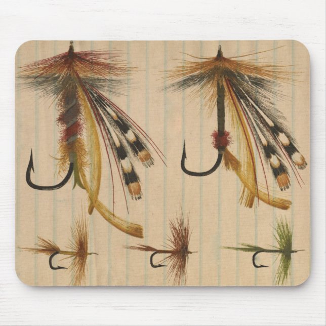 Fly Fishing Lure on Lined Paper Mouse Pad (Front)
