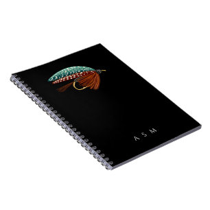 Fly Fishing Lure Personalized Monogram Notebook