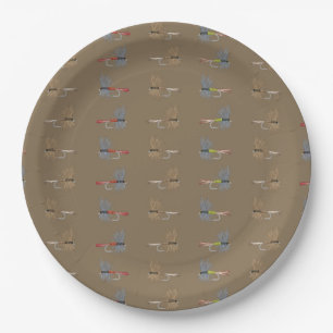 Fly Fishing Lures Paper Plate