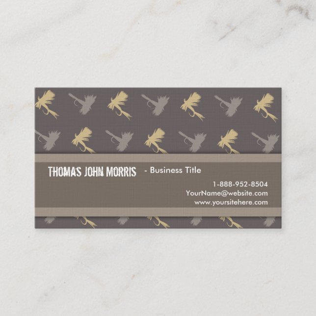 Fly Fishing Lures Pattern Business Card (Front)