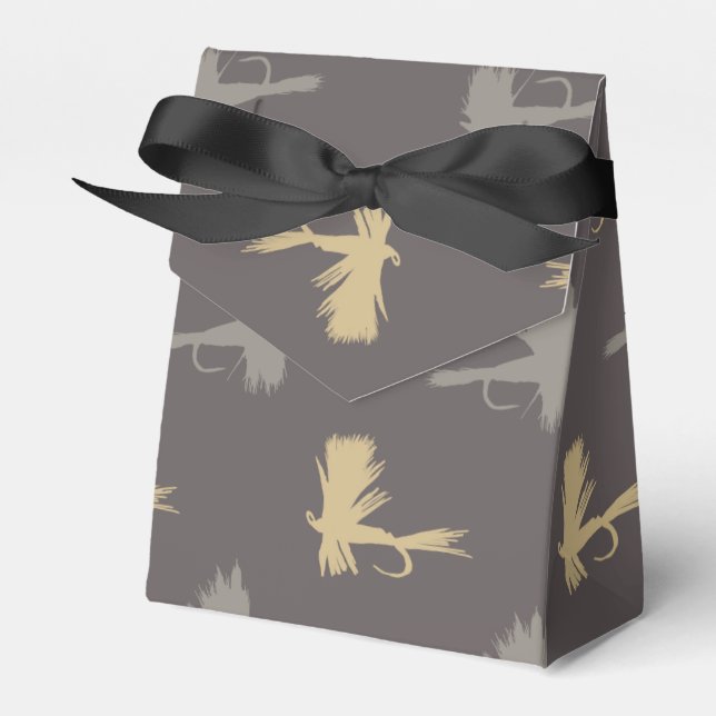 Fly Fishing Lures Pattern Favour Box (Front Side)