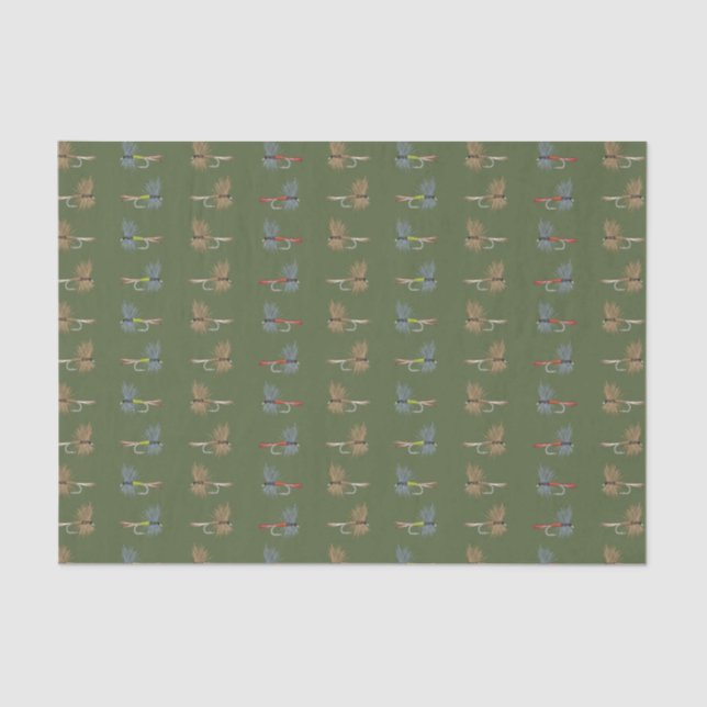 Fly Fishing Lures Tissue Paper (Front)