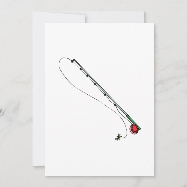Fly Fishing Pole Invitation (Front)