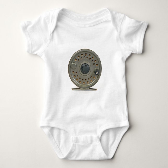 Fly Fishing Reel Baby Bodysuit (Front)