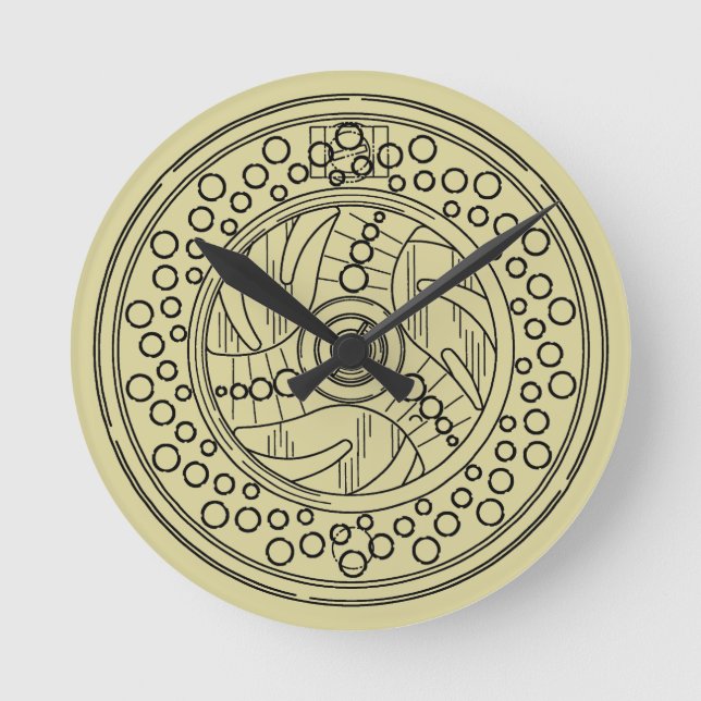 Fly Fishing Reel Round Clock (Front)