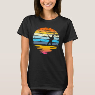 Fly Fishing Retro Sunset  Angler Fisherman Fly Fis T-Shirt