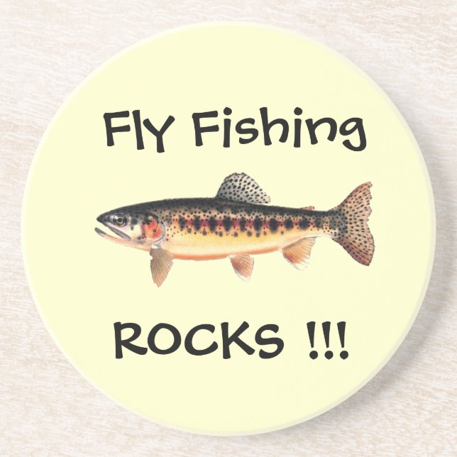 Fly Fishing Rocks Coasters (Front)