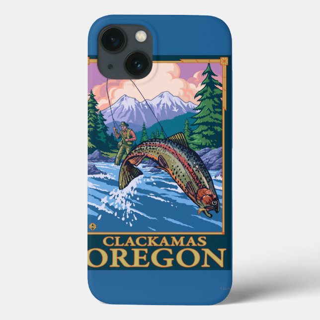 Fly Fishing Scene - Clackamas, Oregon Case-Mate iPhone Case (Back)