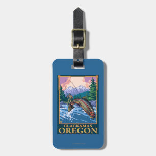Fly Fishing Scene - Clackamas, Oregon Luggage Tag
