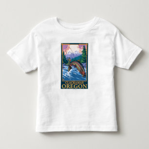 Fly Fishing Scene - Clackamas, Oregon Toddler T-Shirt
