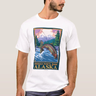 Fly Fishing Scene - Denali National Park, Alaska T-Shirt