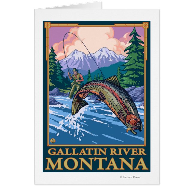 Fly Fishing Scene - Gallatin River, Montana (Front)