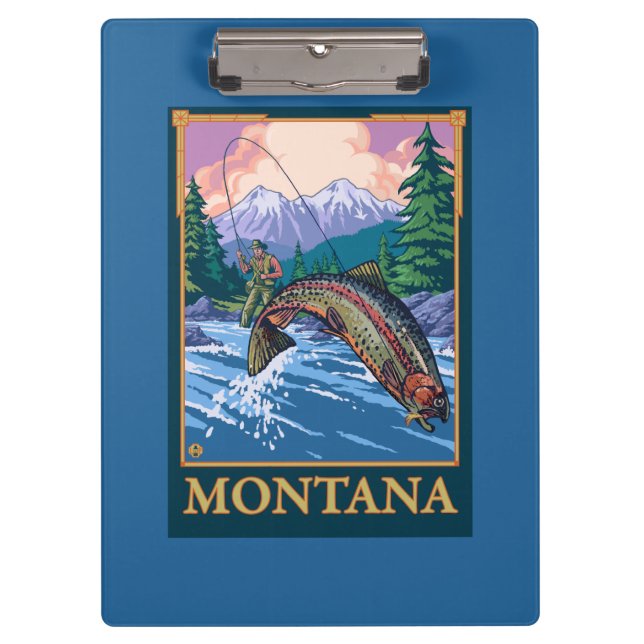 Fly Fishing Scene - Montana Clipboard (Front)