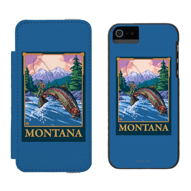 Fly Fishing Scene - Montana Incipio iPhone Wallet Case (Side by Side)