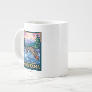 Fly Fishing Scene - Montana Large Coffee Mug