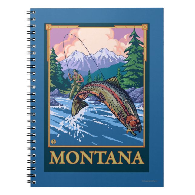 Fly Fishing Scene - Montana Spiral Notebook (Front)