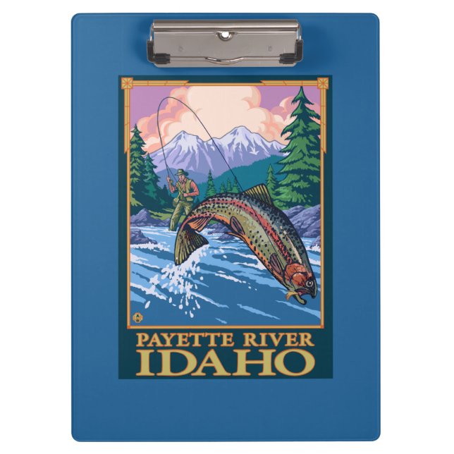 Fly Fishing Scene - Payette River, Idaho Clipboard (Front)