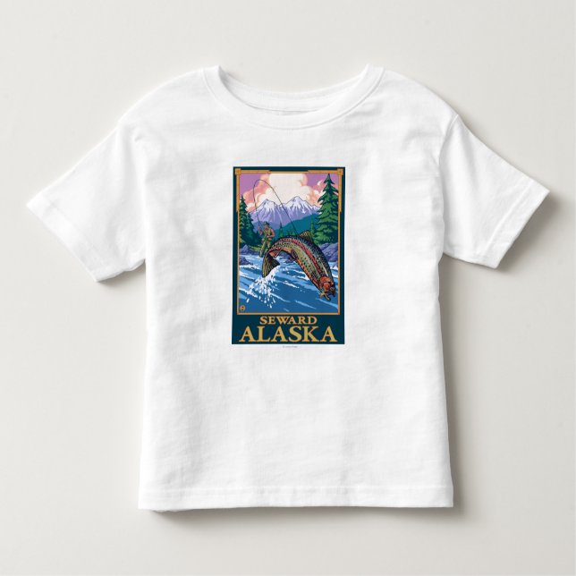 Fly Fishing Scene - Seward, Alaska Toddler T-Shirt (Front)