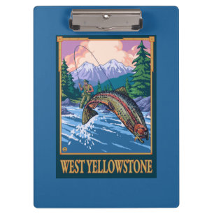 Fly Fishing Scene - West Yellowstone Clipboard