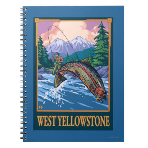 Fly Fishing Scene - West Yellowstone Spiral Notebook
