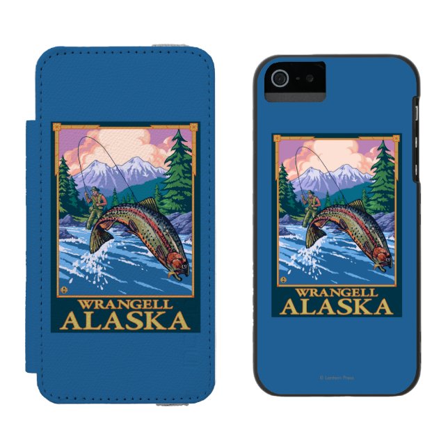 Fly Fishing Scene - Wrangell, Alaska Incipio iPhone Wallet Case (Side by Side)