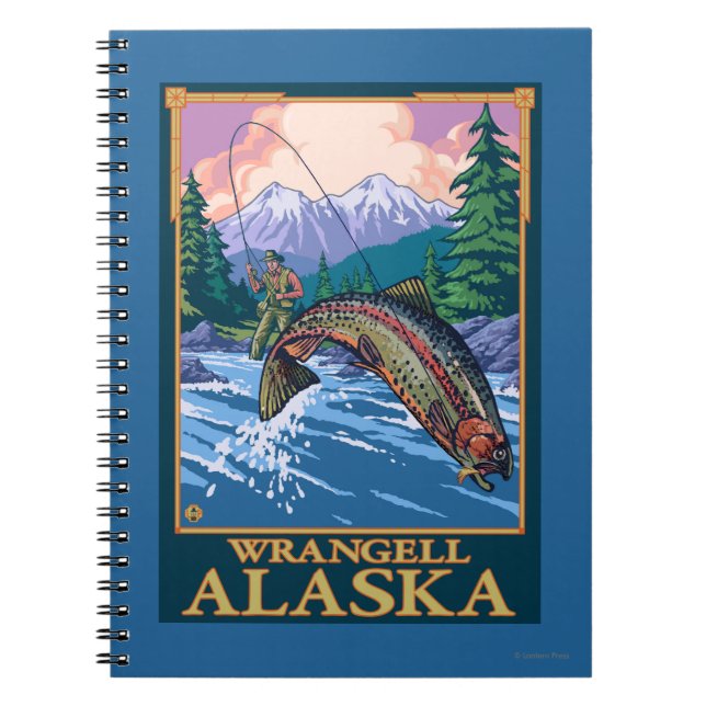 Fly Fishing Scene - Wrangell, Alaska Spiral Notebook (Front)