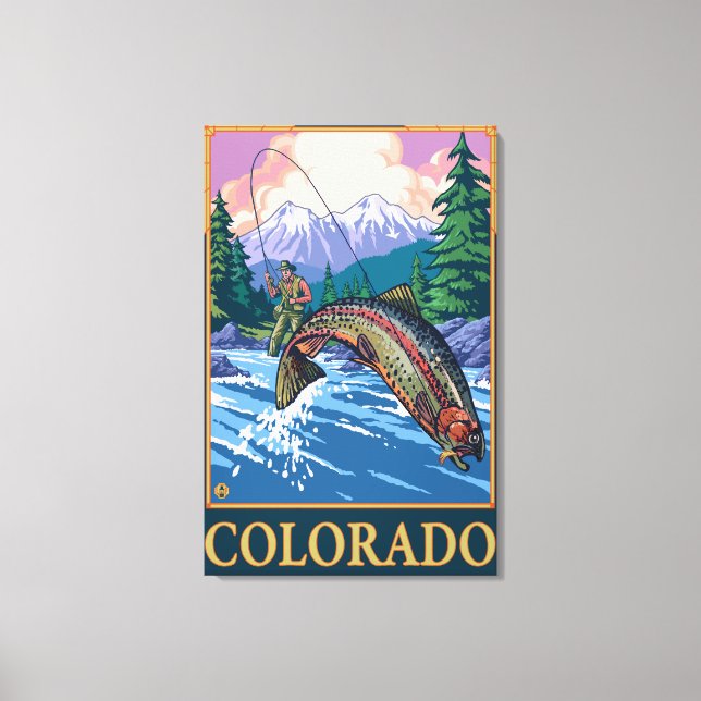 Fly Fishing SceneColorado Canvas Print (Front)