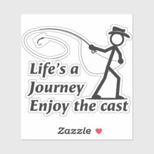 Fly Fishing stick figure guy casting a nymph