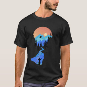 Fly Fishing Stream Mountain Fish Sunset trout fish T-Shirt