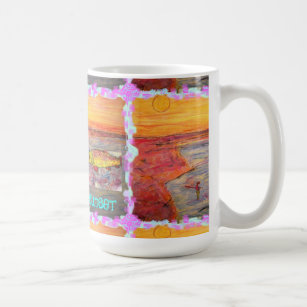 fly fishing sunset Art Coffee Mug