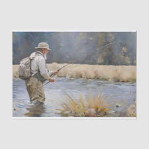 Fly Fishing the River Decoupage Tissue Paper