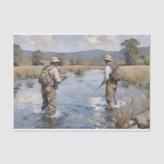 Fly Fishing the River Decoupage Tissue Paper